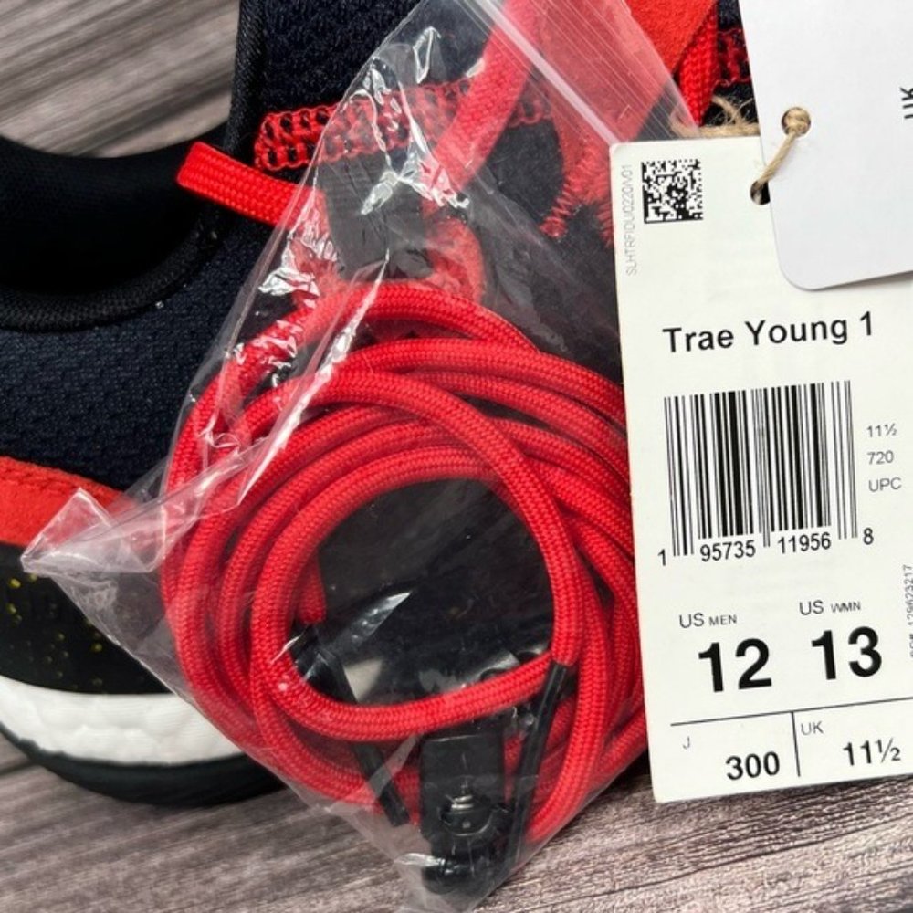 Adidas Trae Young Basketball Sneakers Red/Black Men's Size 12 Shoes (GY3772) - Picture 3 of 13